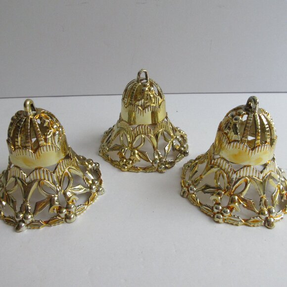 13 Bradford Unbreakable Filigree Plastic Bells Filagree Christmas Ornaments READ - Picture 12 of 16